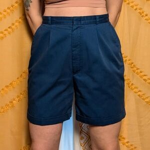 Super Cute Vintage 80s Navy Blue Bermuda Mom Shorts